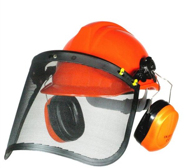 PROFIBAU Helm-Set für Waldarbeiter 15128 mit Visier und Gehörschutz, 6-Punkt, EN 397