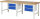 RAU Werkbank höhenverstellbar 7125A1, B2500xT900xH790-1140mm, 4xSchublade-TA, 03-7125A1-259B4H.11