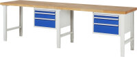 RAU Werkbank höhenverstellbar 7126A1, B3000xT700xH790-1140mm, 6xSchublade-TA, 03-7126A1-307B4H.11