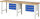 RAU Werkbank 7127A1, B2500xT700xH840mm, 6xSchublade-TA, 03-7127A1-257B4S.11