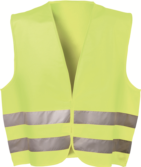 Warnweste 17287 Gelb, Polyester mit Klettverschluss, EN 20471 Klasse 2, Einheitsgröße