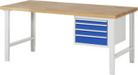 RAU Werkbank höhenverstellbar 7132A1, B2000xT900xH790-1140mm, 4xSchublade-TA, 03-7132A1-209B4H.11