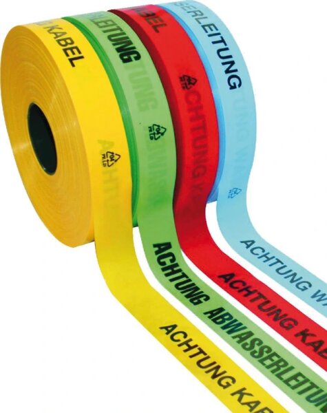 PROFIBAU KELMAPLAST Trassenwarnband Nr. 10 gelb L: 250 m -ACHTUNG HOCHSPANNUNGSKABEL-