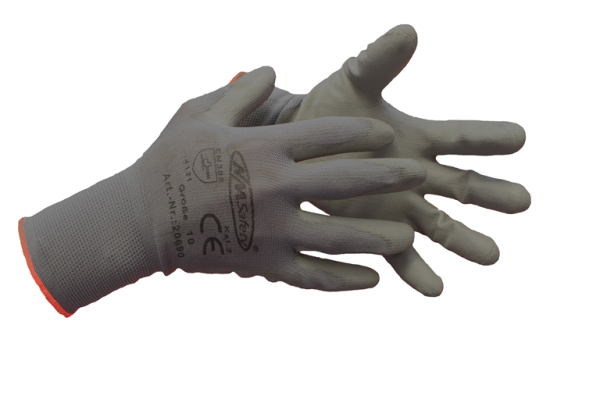 Nylon-Strickhandschuh, Gr. 11, mit PU-Beschichtung, SB-Karte - PROFIBAU