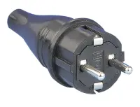 Gummistecker, 230 V, 16 A, IP44, - PROFIBAU