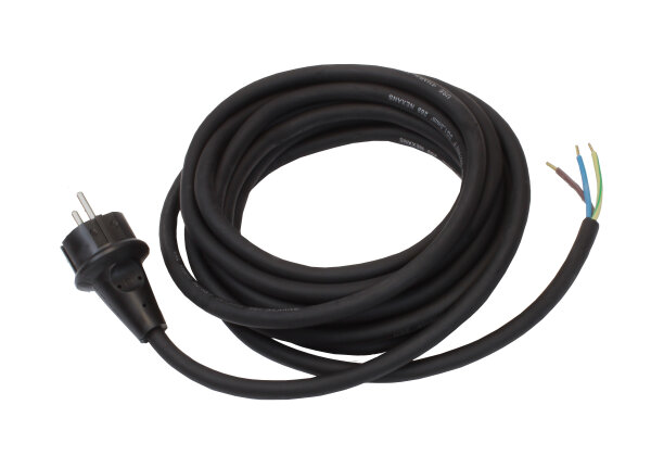 Profibau Gummi-Anschlussleitung 25195 Schwarz, H07RN-F 3G1,5, 4,5 m, für Flutlichtstrahler, mit Gummistecker