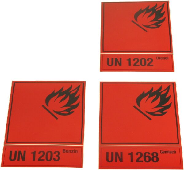 GGVS-Aufkleber Benzin UN 1203, 10x13 cm, rot