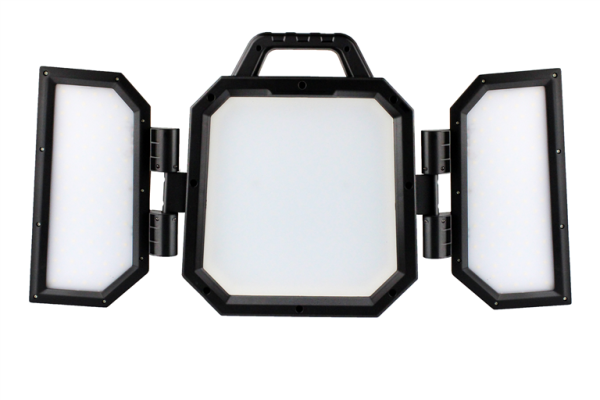 Profibau LED-Arbeitsleuchte 26860 mit verstellbaren Leuchtpaneelen und 2 Bluetooth-Lautsprechern, 11000 Lumen
