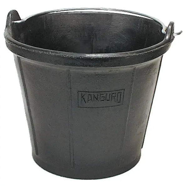 Profibau Gummi-Baueimer 40423 schwarz, 15 l, bruchsicher