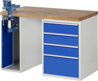 RAU Werkbank 7510A2, B1250xT700xH890mm, 4xSchublade-TA,...