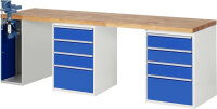 RAU Werkbank 7510A9, B2500xT700xH890mm, 8xSchublade-TA,...