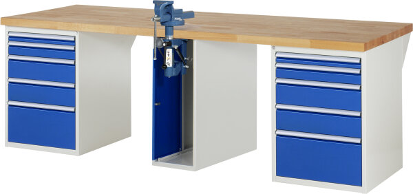 RAU Werkbank 7511A0, B2500xT900xH890mm, 10xSchublade-TA, 1xSSKL, 03-7511A0-259B4M.11