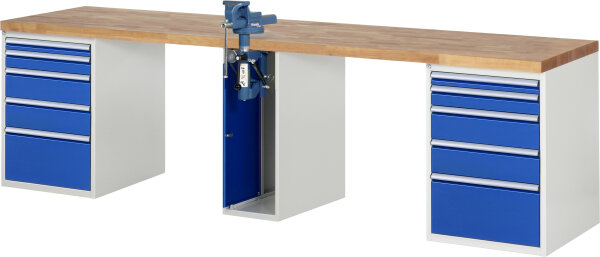RAU Werkbank 7511A0, B3000xT700xH890mm, 10xSchublade-TA, 1xSSKL, 03-7511A0-307B4M.11