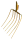 Profibau Maisgabel 55114 goldfarben lackiert, 360x330 mm, 6 Zinken, mit Federdülle