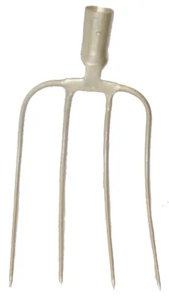 Dunggabel 4 Zinken mit Dülle 280 x 220 mm goldfarben lackiert