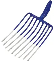 Steingabel 9 Zinken blau/silber lackiert