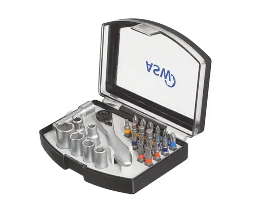 Profibau Bit-Box 55261 26-teilig, mit Miniratsche, 1/4 Zoll Bitaufnahme