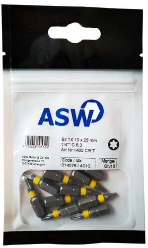 Profibau Torx Bit 55273 TX 25, 1/4" C 6,3, 25 mm, 10 Stück