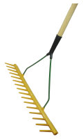 JOST Kunststoff-Gartenrechen 55378 mit Holzstiel, 16...