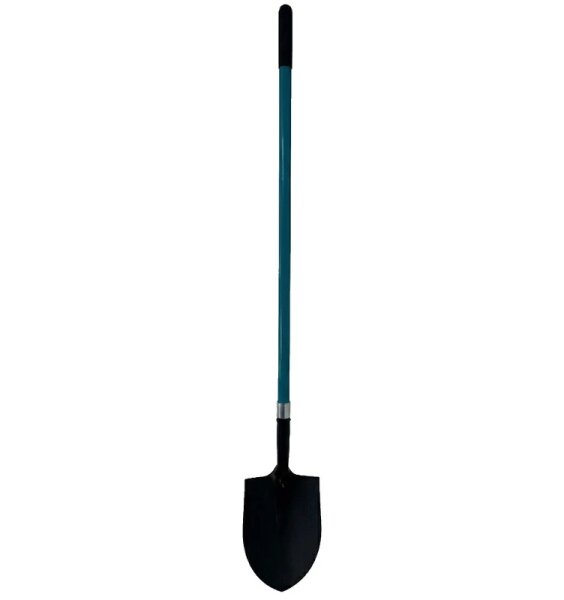 Profibau Spatenschaufel 55699 mit Fiberglasstiel, langer Dülle und Tritt, Blattmaß 210x290 mm, 1550 mm Länge