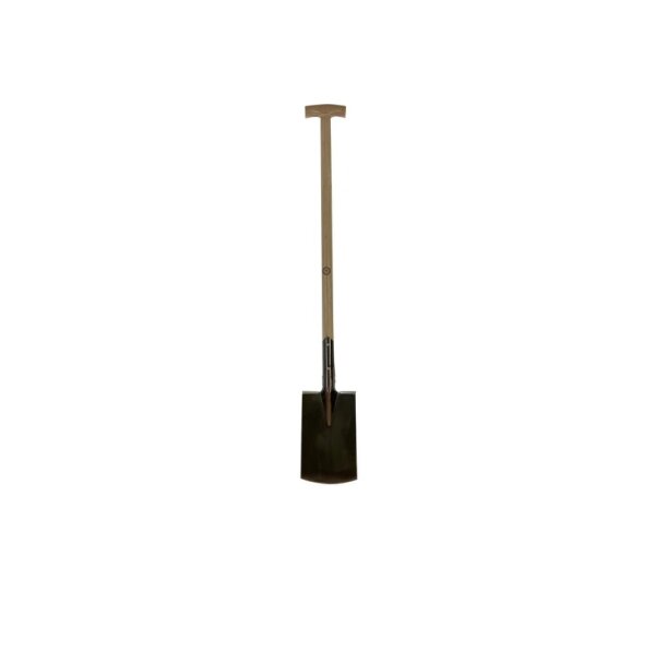Profibau Spaten 56714 poliert, T-Stiel, ölgehärtetes Blatt 280 x 180 mm, mit Tritt