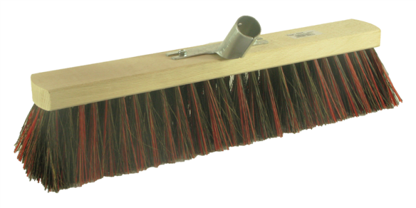 A & S Brück Südharzer Besen 60053 Arenga/Elaston, Flachholz mit Metallstielhalterung, 400 mm, 6 x 34 Reihen
