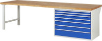 RAU Werkbank 7717A1, B3000xT900xH890mm, 7xSchublade-TA,...