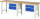 RAU Werkbank 7123A1, B2500xT700xH840mm, 2xSchublade-VA, 13-7123A1-257B4S.11