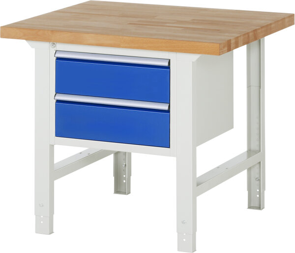 RAU Werkbank höhenverstellbar 7125A1, B1000xT900xH790-1140mm, 2xSchublade-VA, 13-7125A1-109B4H.11