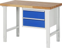 RAU Werkbank höhenverstellbar 7125A1, B1250xT700xH790-1140mm, 2xSchublade-VA, 13-7125A1-127B4H.11
