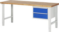 RAU Werkbank höhenverstellbar 7125A1, B2000xT700xH790-1140mm, 2xSchublade-VA, 13-7125A1-207B4H.11