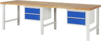 RAU Werkbank höhenverstellbar 7125A1, B3000xT900xH790-1140mm, 4xSchublade-VA, 13-7125A1-309B4H.11