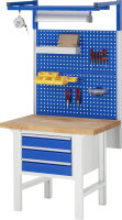 RAU Werkbank höhenverstellbar 7126A1, B1000xT900xH790-1140mm, 3xSchublade-VA, 13-7126A1-109B4H.11