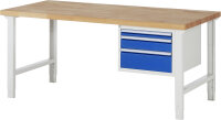 RAU Werkbank höhenverstellbar 7126A1, B2000xT900xH790-1140mm, 3xSchublade-VA, 13-7126A1-209B4H.11
