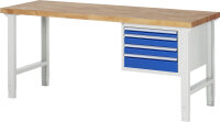 RAU Werkbank höhenverstellbar 7132A1, B2000xT700xH790-1140mm, 4xSchublade-VA, 13-7132A1-207B4H.11