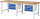 RAU Werkbank höhenverstellbar 7132A1, B2500xT900xH790-1140mm, 8xSchublade-VA, 13-7132A1-259B4H.11