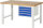 RAU Werkbank höhenverstellbar 7133A1, B1500xT900xH790-1140mm, 4xSchublade-VA, 13-7133A1-159B4H.11