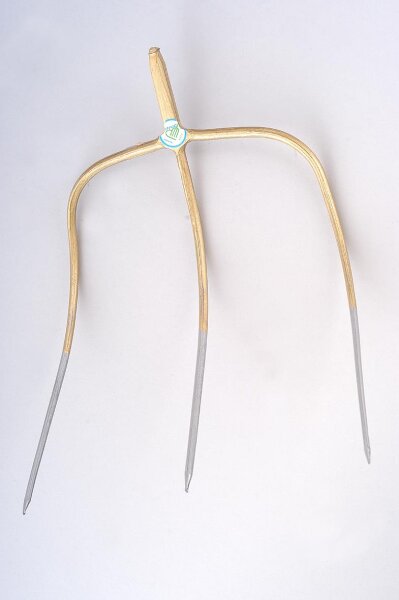 Profibau Heugabel 60491 gold lackiert, 3 Zinken, 300x300 mm, mit 1350 mm Eschenstiel