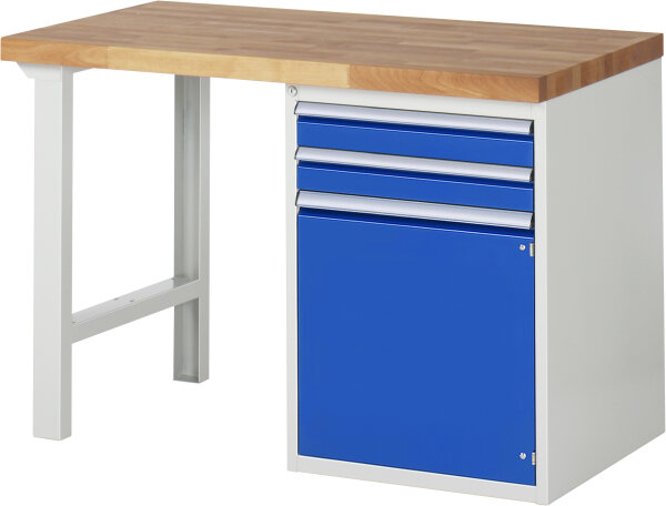 RAU Werkbank 7503A1, B1250xT700xH890mm, 2xSchublade-VA, 1xTür, 13-7503A1-127B4M.11