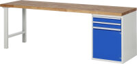 RAU Werkbank 7503A1, B2500xT700xH890mm, 2xSchublade-VA,...