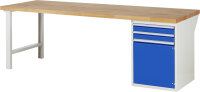 RAU Werkbank 7503A1, B2500xT900xH890mm, 2xSchublade-VA,...
