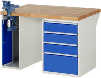 RAU Werkbank 7510A2, B1250xT900xH890mm, 4xSchublade-VA,...