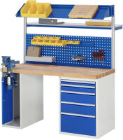 RAU Werkbank 7510A2, B1500xT900xH890mm, 4xSchublade-VA, 1xSSKL, 13-7510A2-159B4M.11