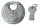 TOOLS PROFIBAU Vorhängeschloss 60789 Edelstahl Rostfrei, Ø 70 mm, Bügel Ø 9,3 mm