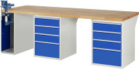 RAU Werkbank 7510A9, B2500xT900xH890mm, 8xSchublade-VA,...