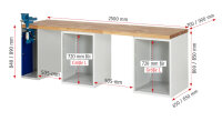 RAU Werkbank 7510A9, B2500xT900xH890mm, 8xSchublade-VA, 1xSSKL, 13-7510A9-259B4M.11