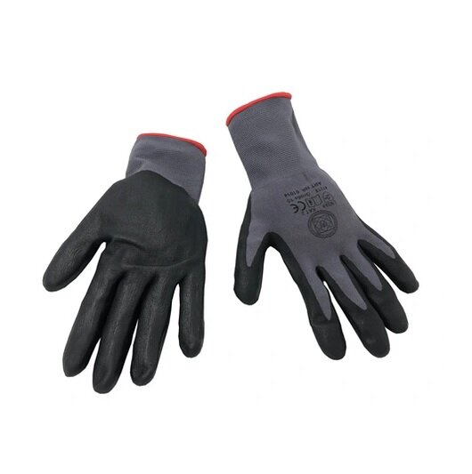 Nylonhandschuh 61014 mit PU-Beschichtung Größe 10, EN 388 Kat. 2, Atmungsaktiv