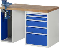 RAU Werkbank 7511A2, B1250xT700xH890mm, 5xSchublade-VA,...