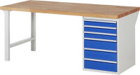 RAU Werkbank 7515A1, B2000xT900xH890mm, 6xSchublade-VA,...