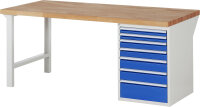 RAU Werkbank 7517A1, B2000xT900xH890mm, 7xSchublade-VA,...